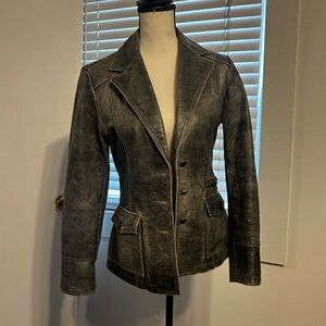 Women's Distressed Leather Jacket